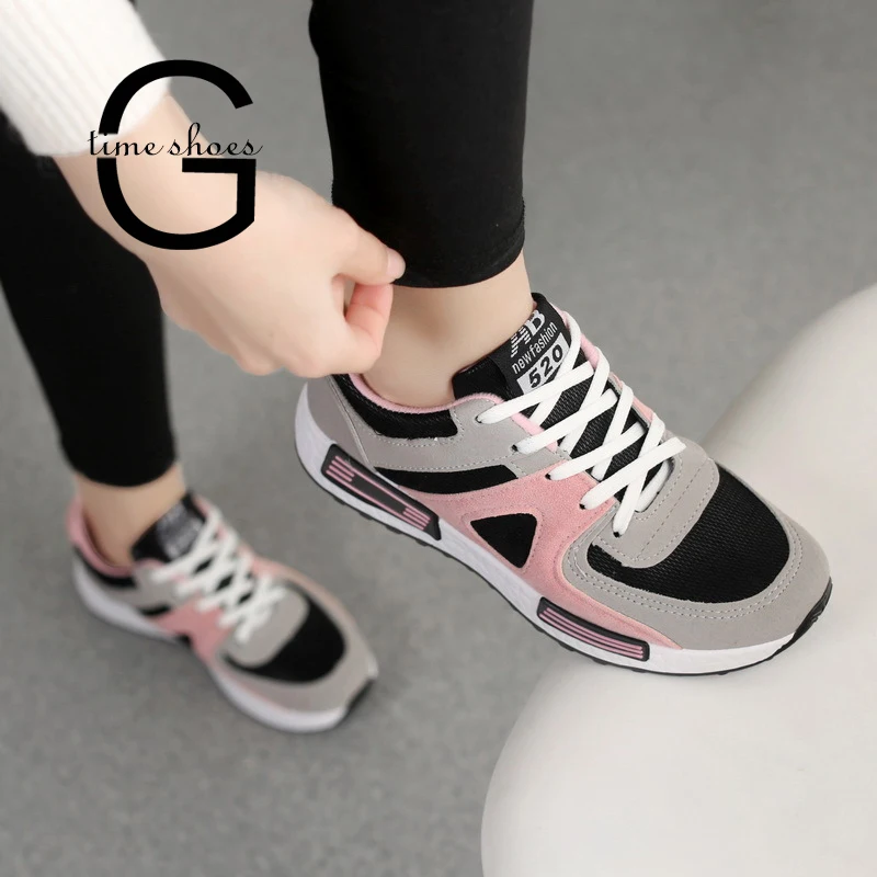 

Gtime Beathable Sports Shoes Woman Flats basket Comfortable Mesh Lace up Sneakers Women Chaussure Femme Vulcanize Shoes SE615