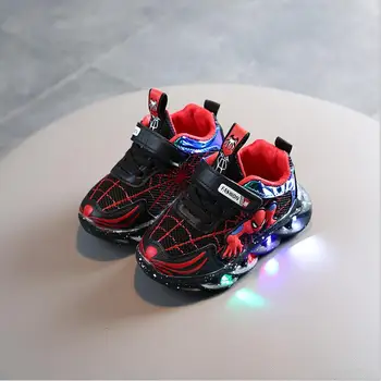 

Boys Sneaker Girls Spiderman Kids Led Shoes With Lights Sneaker Spring Autumn Shoes Children Toddler Baby Girl Shoes