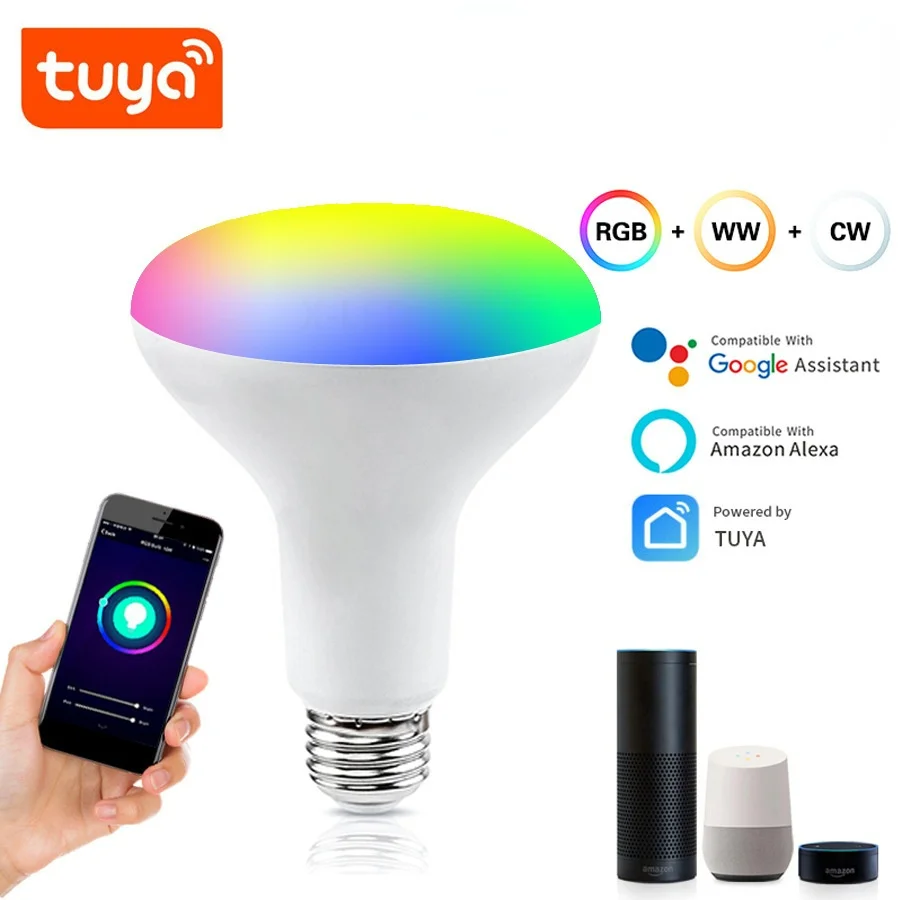 Умная Светодиодная лампа E26/E27 с регулируемым фокусным расстоянием Wi-Fi RGB + CW
