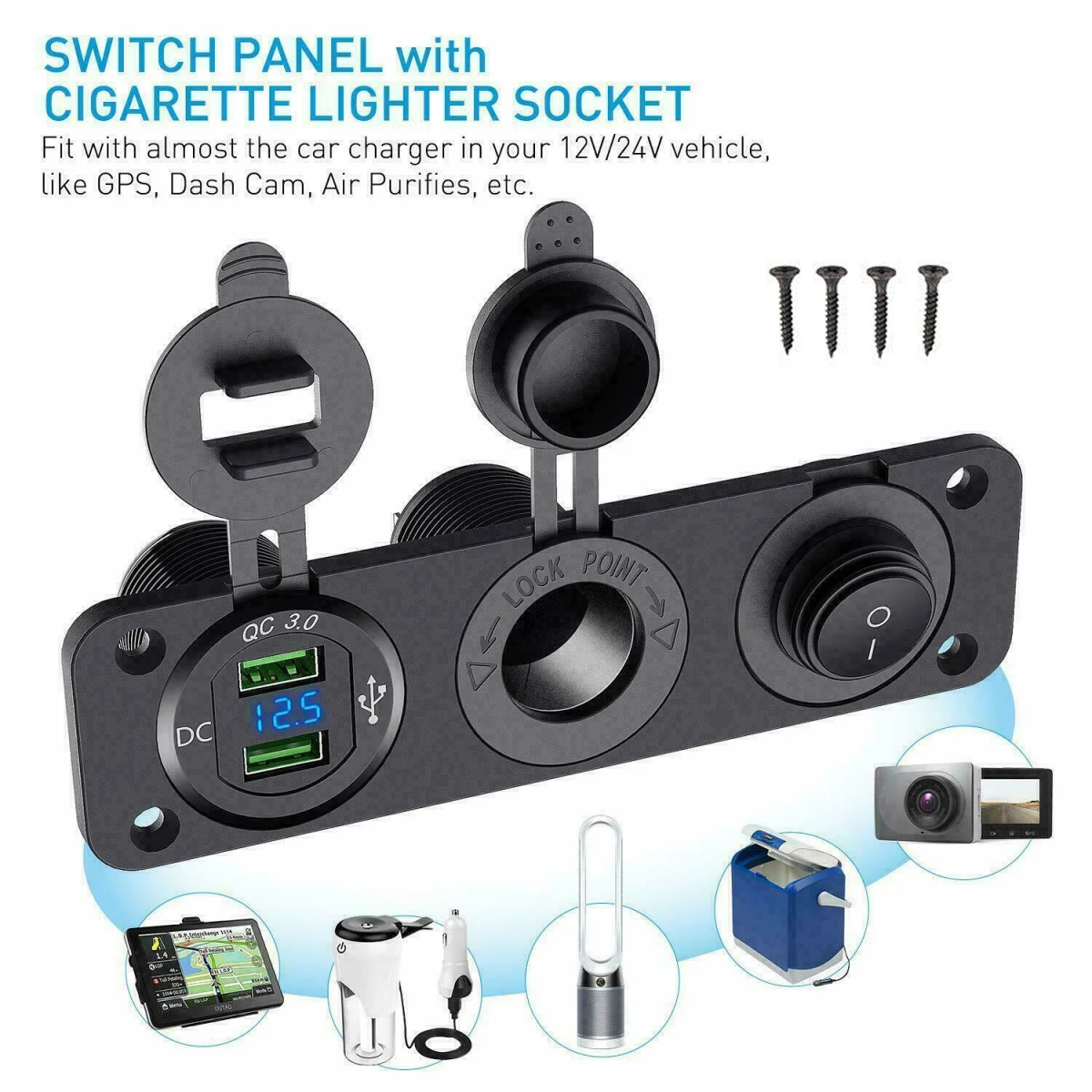 DC12V-24V розетка для автомобильного прикуривателя двойной USB зарядное устройство переключатель вольтметра зарядное устройство адаптер питания розетка аксессуары