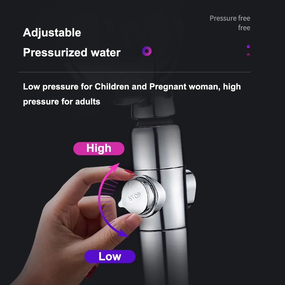 Хромированная Лейка для душа высокого давления с 2 фильтром, Регулируемая на 360 градусов, вращающаяся на три уровня, водосберегающая Лейка для душа s Spray