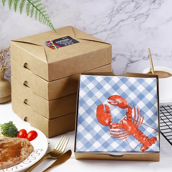 

German Design Food Grade Environmentally Friendly Ink Pure Wood Pulp Color Printing Tissue Napkin Lobster angel wings costume