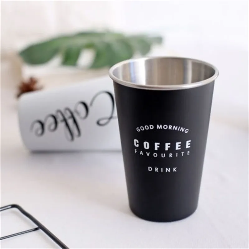 Thickened Stainless Steel Coffee Mugs Tea Cups Big Travel Mug Camping Mug Coffee Cup with Sleeve Lid