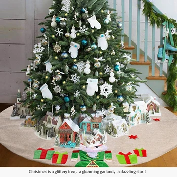 

Christmas Decorations Creative Walnut Soldier Pattern Tree Skirt Home Decoration Christmas Tree Skirt Floor Round Mat