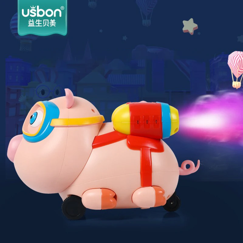 

22cm RC Car 1/18 Car Remote Control Car Model Vehicle Toy with Light and SoundSmart Follow Spray Pet Pig Car for Boy Kids Gift