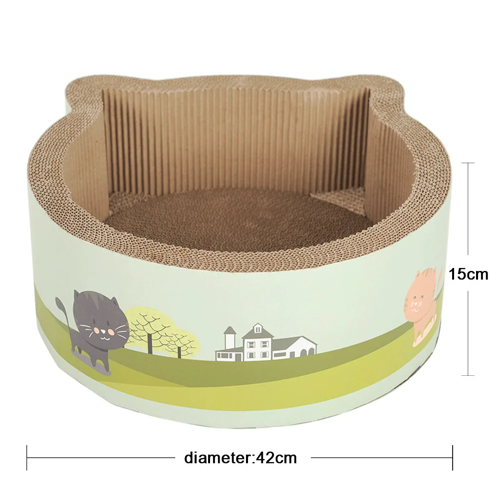 Hoopet Cat Toy Scratching Post Board Cat Bed Toys for Cats Pet Corrugated Interactive Play House Cats Supplies - Цвет: Green L