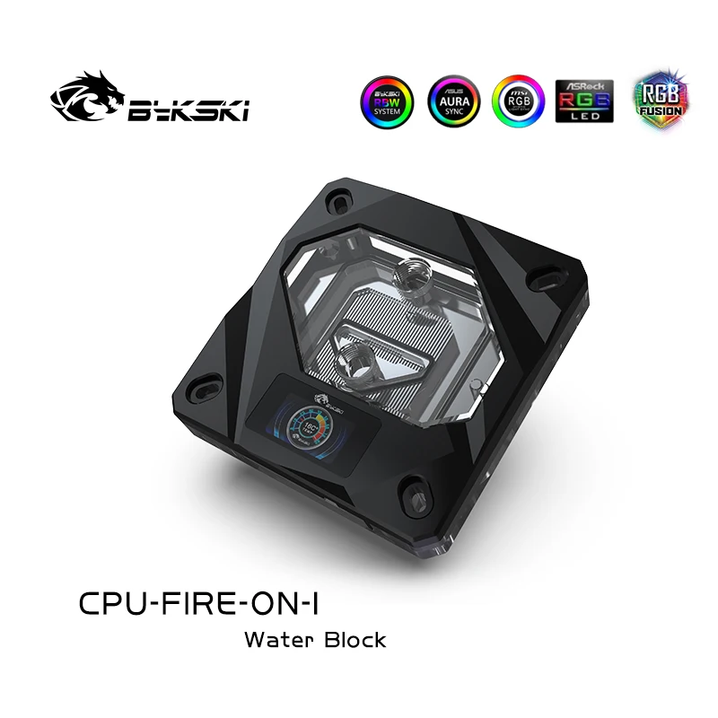 Bykski CPU Block Temperature Digital Display Water Block For Inter Cpu, Intelligent Temperature Monitoring