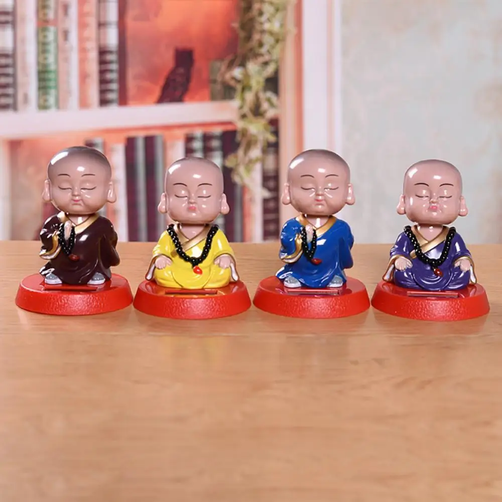 Monk Swing Head Car Interior Solar Power Lovely Cartoon Bobblehead Dolls Dashboard Ornament Home Auto Decor Toys | Автомобили и