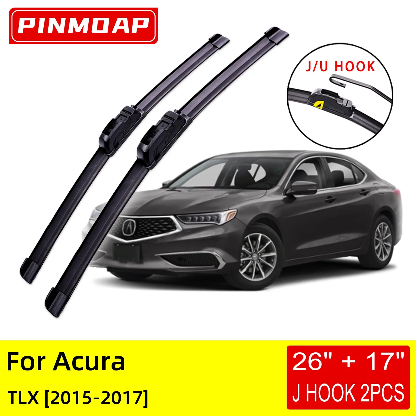 For Acura TLX 2015 2016 2017 Front Wiper Blades Brushes Cutter