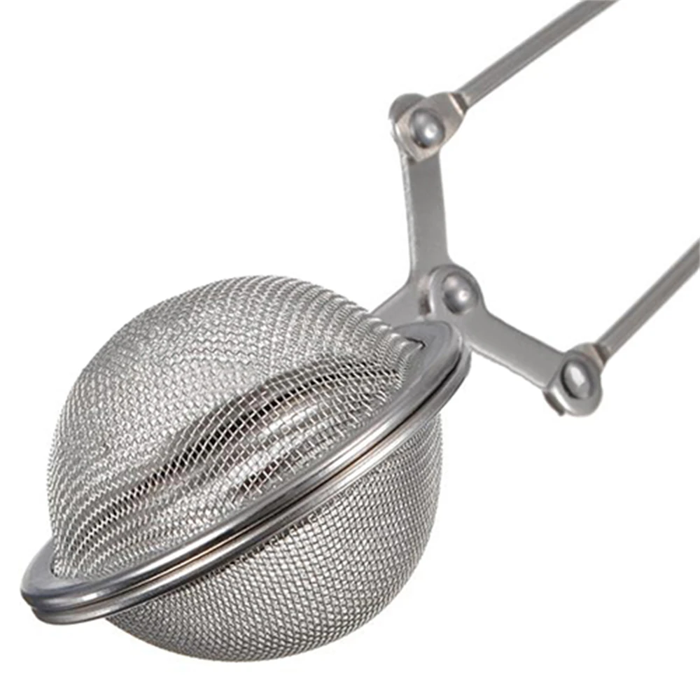 Tea Infuser Spoon Tea Leaves Strainer Herb Mesh Ball Infuser Filter Squeeze Strainer Stainless Steel Tea Cup Clip Holder