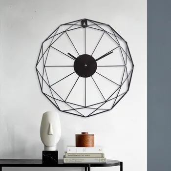 

40cm iron simple line wall clock living room clock Nordic wind watch mute clocks wall clocks wall clocks home decor