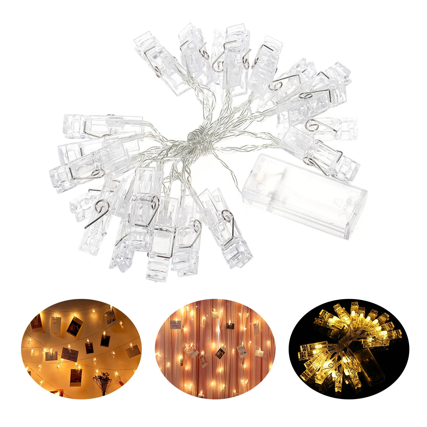 20leds Photo Clip LED String Lights Fairy Lights Outdoor Battery Operated Garland Christmas Decoration Party Wedding New Year
