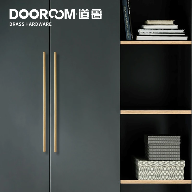 Dooroom латунные длинные мебельные ручки вязанный шкаф комод ящик холодильник
