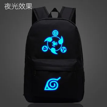 

Naruto Sharingan Fashion Oxford Backpacks Shine Rucksacks Night Light Backpack Casual Luminous Travel Knapsack Unisex New
