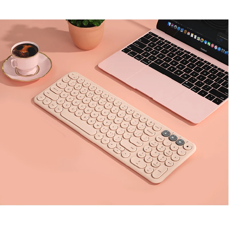 B.O.W  Recharging Bluetooth Wireless Keyboard, Stable 2.4Ghz &BT Dual Mode Quiet Typing 96 Key 3 Devices Connected
