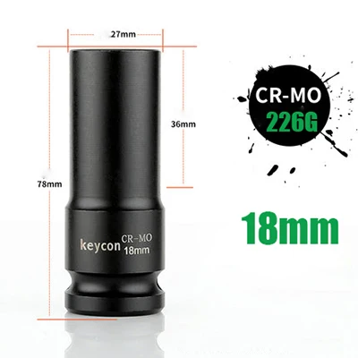 8-32mm Impact Socket 1/2 Inch Air Socket Adopter Metric Universal Pneumatic Socket Wrench Head for Electric /Air Impact Wrench - Цвет: 18mm
