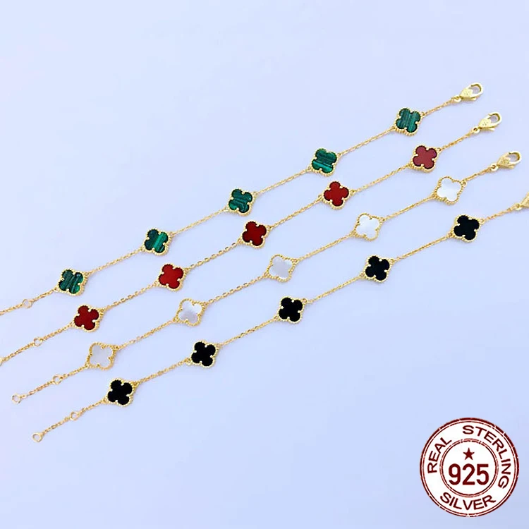 

100% S925 sterling silver bracelet fashion style mini four-leaf clover styling to send a lover's birthday gift 2019 new hot