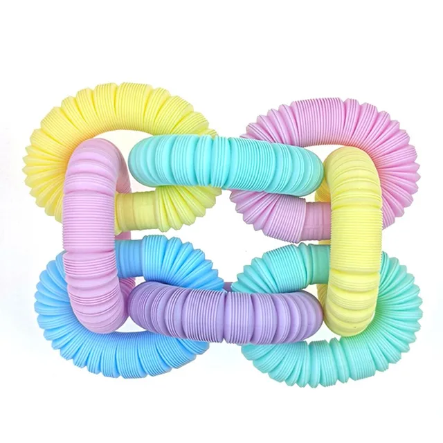 5Pcs Luminous Pop Tubes Sensory Fidget Toy Stress Relieve Toys Autism Anti Stress Plastic Bellows for Children Squeeze Gifts Toy 6