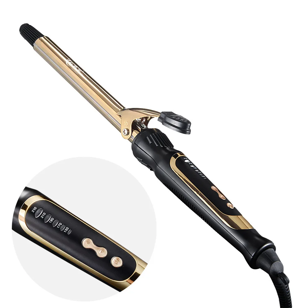 

LCD Display Palace Village Spirit Lives Celebrity Style Gold Hair Curler Roll Straight Dual Purpose Curly Hair Prods Curly Hair