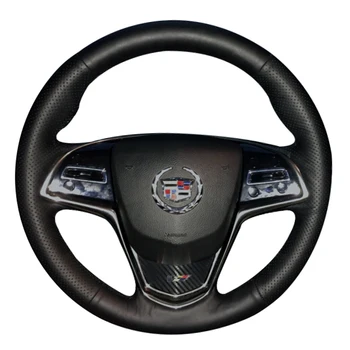 

Black PU Faux DIY Hand-stitched Car Steering Wheel Cover for Cadillac ATS ATS-L 2013-2019 CTS 2014-2017 ELR 2014-2018