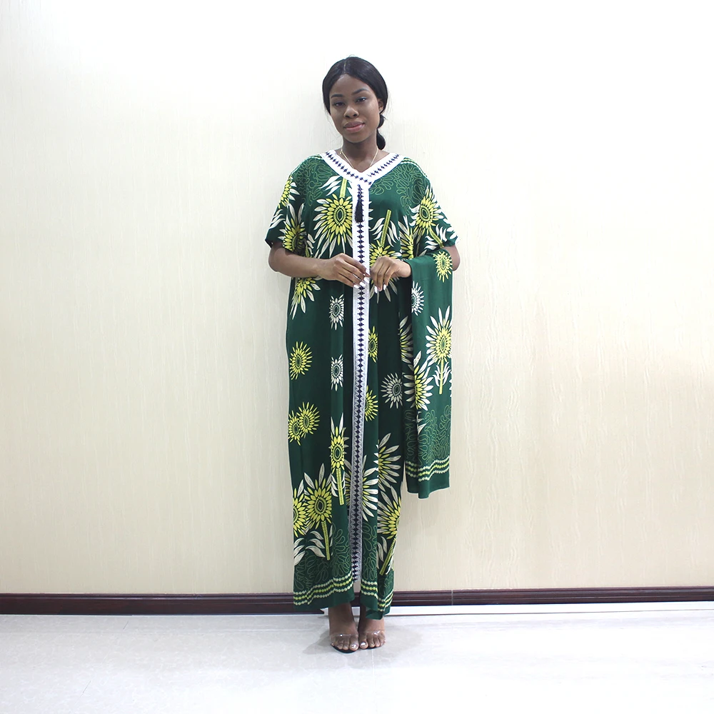 Индийское народное свободное платье макси с кисточками и вышивкой, Цветочное платье с v-образным вырезом, Осеннее Африканское платье для женщин