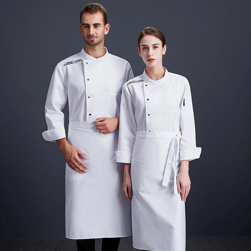 Униформа повара унисекс шеф-повара куртка с длинными рукавами кухня форма офицантки одежда для шеф-поваров отель барбекю Кофейня Спецодежда