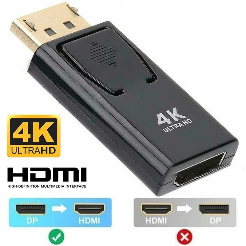 

DP To HDMI Max 4K/2160P Display Port DP Male To HDMI Female Adapter Black High Quality Dp To Hdmi Converter For HDTV PC