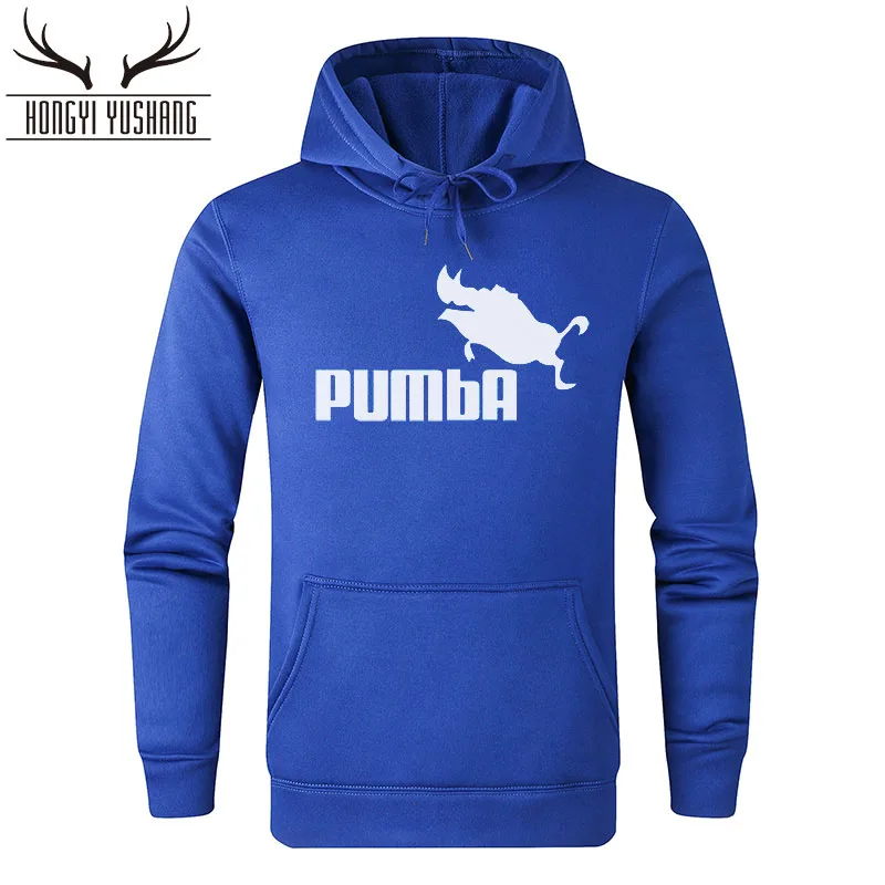 Осенняя забавная мужская толстовка с капюшоном Pumba, хлопковая толстовка с принтом, модная повседневная Уличная одежда, крутая мужская Толстовка