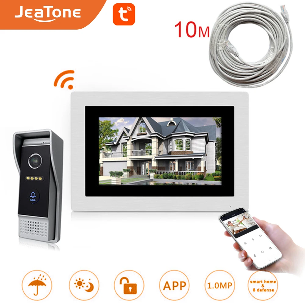 7'' WIFI IP Door Phone Video Intercom Wireless Door Bell Door Speaker Access Control System Touch Screen Motion Detect +10M Wire 7'' WIFI IP Door Phone Video Intercom Wireless Door Bell Door Speaker Access Control System Touch Screen Motion Detect +10M Wire