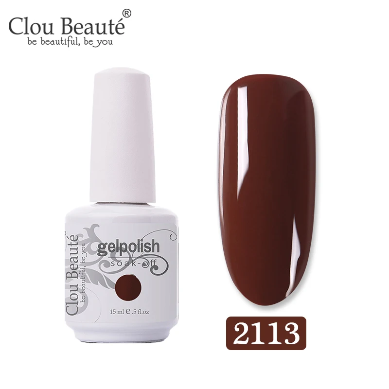 2113 Clou Beaute кофейная Коричневая серия гель лак для ногтей карамельный УФ светодиодный лак для ногтей Полупостоянный Гель-лак Гибридный праймер 15 мл - Цвет: 2113