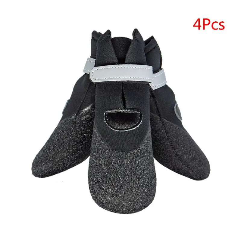 3-8 cm 4 шт./компл. домашние питомцы, собаки, зимняя черная обувь для снега и дождя; зимние сапоги Водонепроницаемый носки; пинетки - Цвет: 3-8 cm