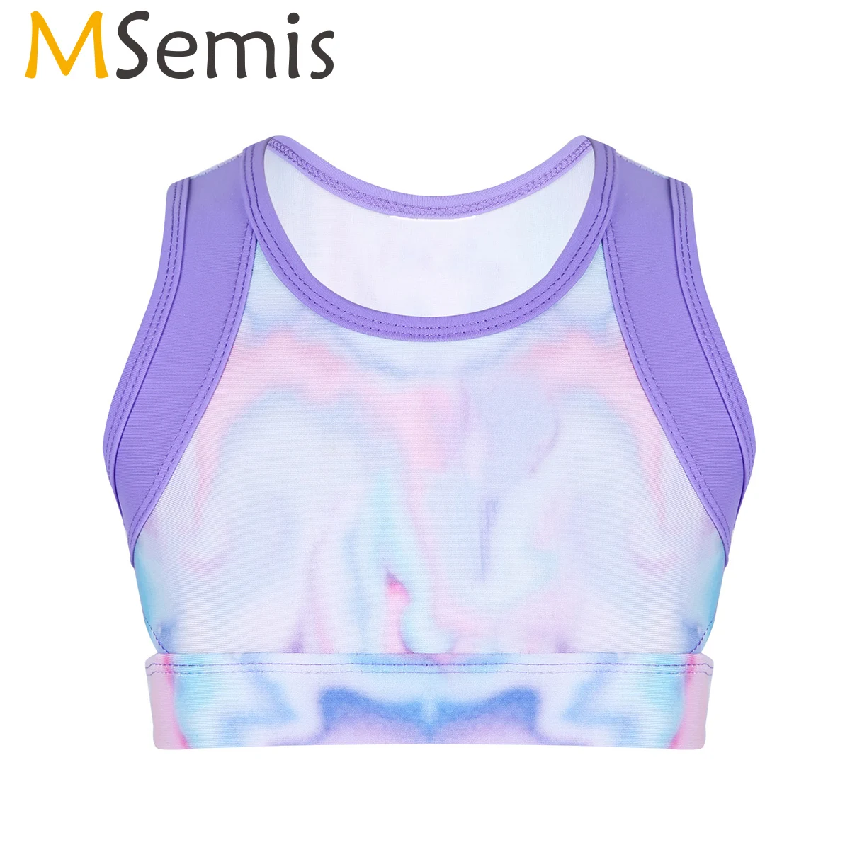 Детский яркий балетный укороченный топ для девочек гимнастический танцевальный