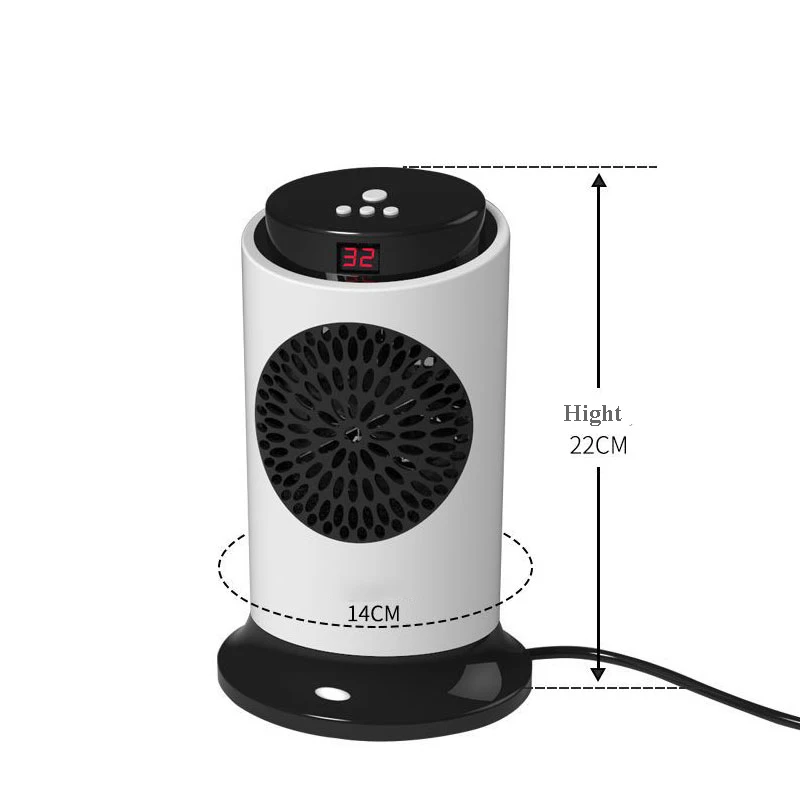 700 Вт портативный Электрический обогреватель, мини обогреватель, вентилятор с PTC керамическим подогревом, пульт дистанционного управления для домашнего офиса, рабочего стола