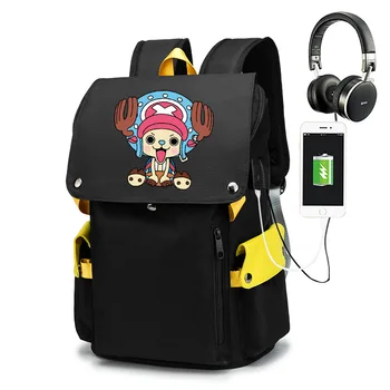 

Anime Backpack One Piece Luffy Zoro Cartoon USB Laptop Knapsack Teenager Bookbags School Bags Travel Casual Mochilas