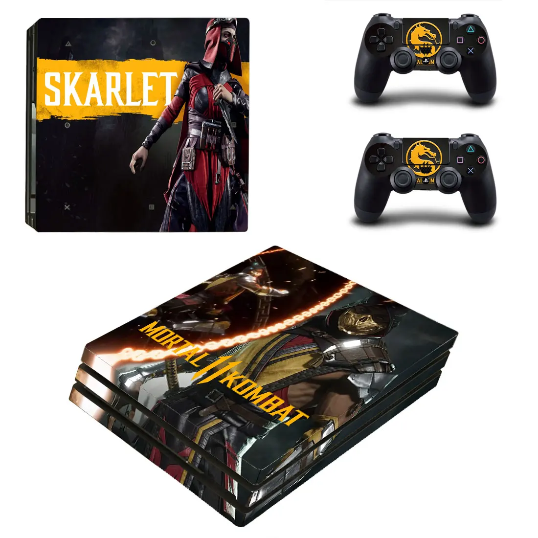 Mmoral Kombat 11 стилизованное покрытие стикер для PS4 Pro консоль и контроллеры наклейка виниловые скины крышка YSP4P-3327