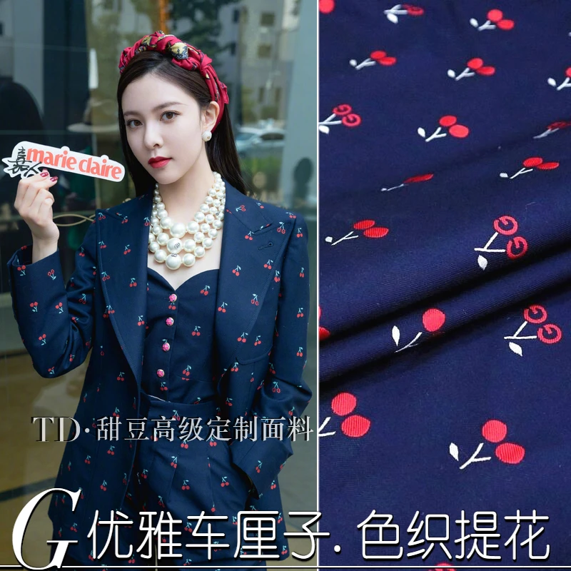 Пряжа-окрашенная жаккардовая ткань 138 см весна и осень зима жаккардовая парча ткань жаккард Платье Блейзер ткань полиэстер ткань