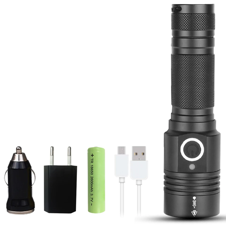 Package F 3000лм xhp50 usb зарядка растягивающийся зум светодиодный фонарик ударопрочный 18650 перезаряжаемый фонарик Сильный магнитный хвост - Испускаемый цвет: Package F