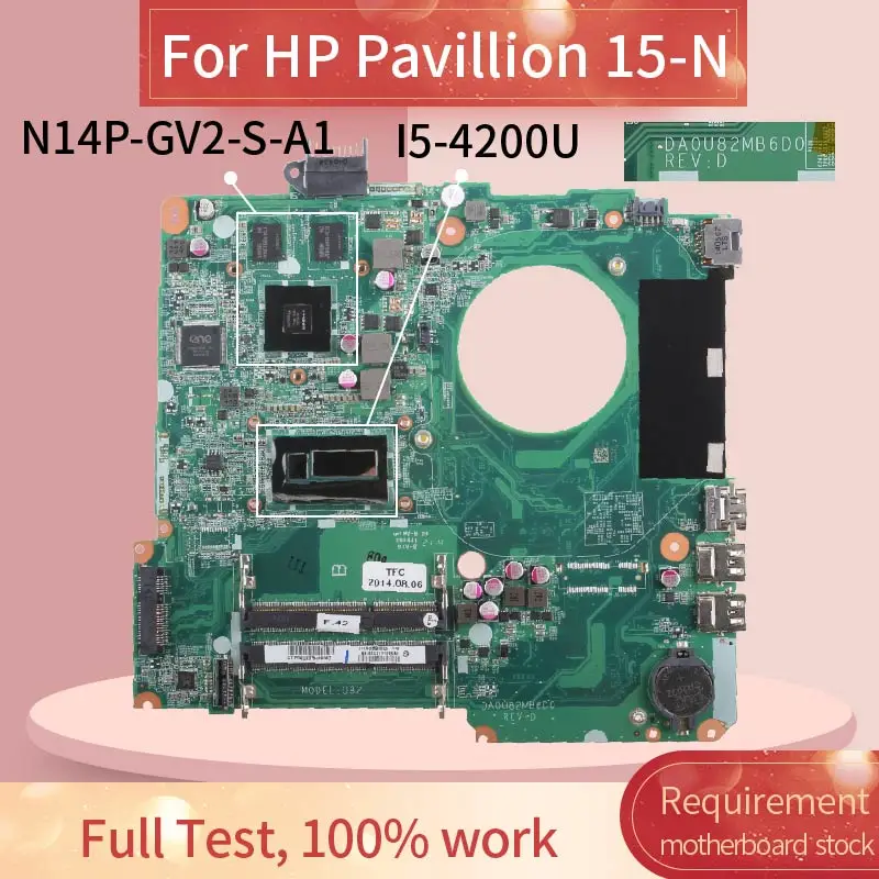 Материнская плата DA0U82MB6D0 для ноутбука HP материнская 15 N N005TX I5 4200U GT740 2 Гб