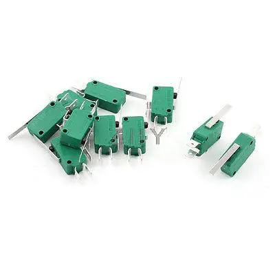 

10Pcs AC250V/125V 16A Straight Hinge Lever SPDT Micro Limit Switch KW3-OZ