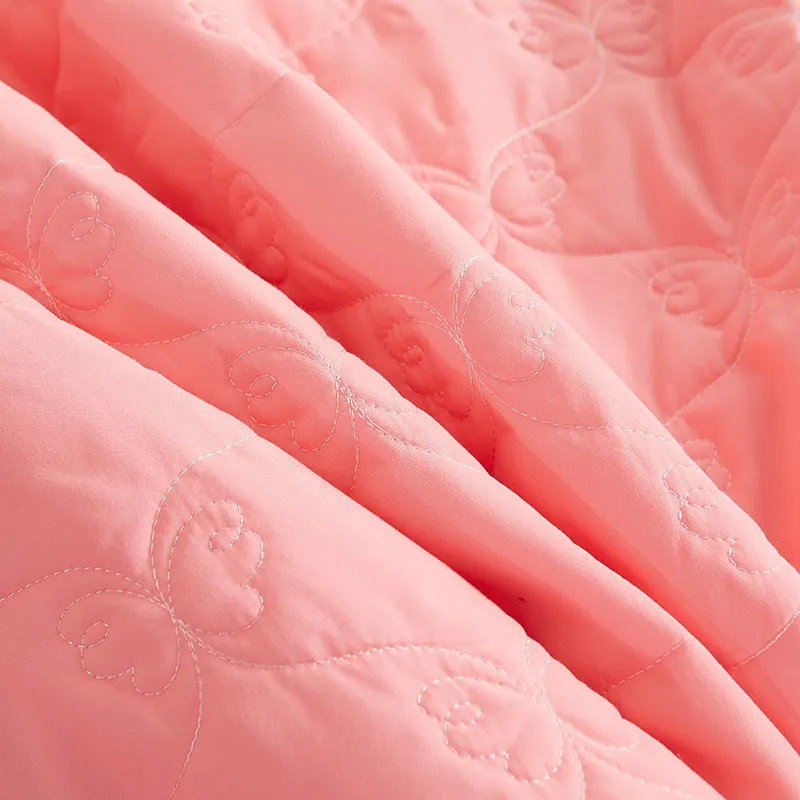Korea Solid Brushed Bedspread Set Lace Quilted Queen King Size Ruffles Bedskirt Double Bed Cover with 2 Pillowcases