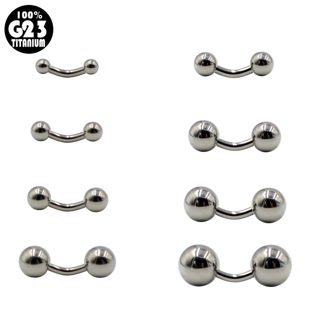 G23 Titanium Eyebrow Banana Piercing Curved Barbell Lip Ring Daith