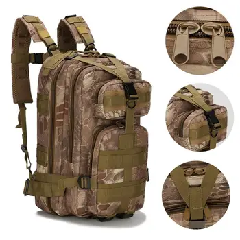 

25L Camping Backpack Military Bag Men Travel Bags Tactical Army Molle Climbing Rucksack Hiking Outdoor Sac De Sport Tas 8