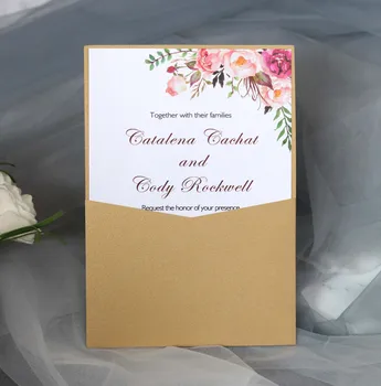 

50 Set Pocket Invitation Card Business Greeting Cards With Envelope