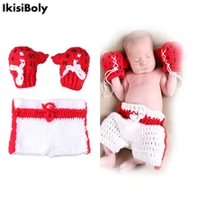 

Newborn Photography Props for Boy Baby Photo Shoot Outfits Boxing Custume Accessories Bebe 0-3M Handmade New Costume