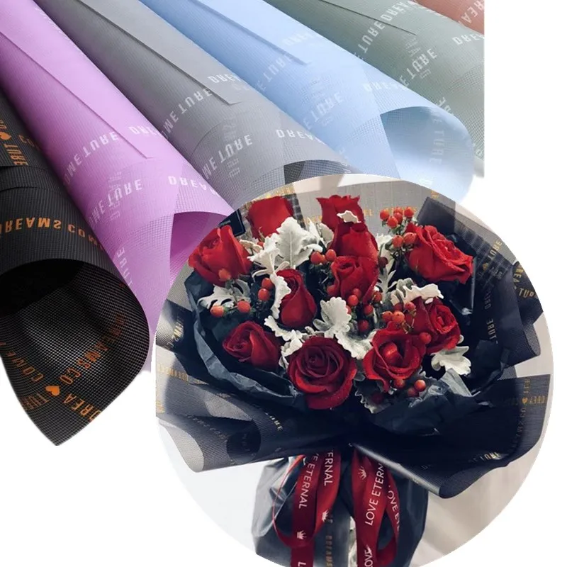 20Pieces Korean Flower Wrapping Paper Waterproof Flowers Rose Wrapping Paper Material Bouquet