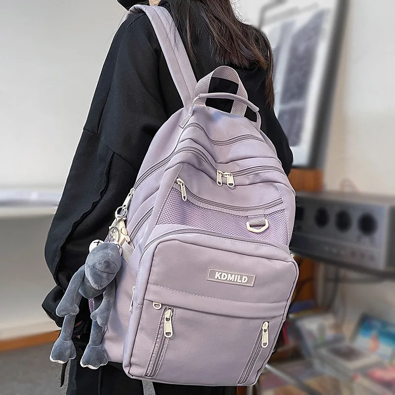 Mochila universitaria púrpura impermeable para hombre y mujer de nailon, mochila para ordenador portátil para hombres y mujeres, mochilas de viaje para niñas y mochila de moda para mujer|Mochilas| - AliExpress