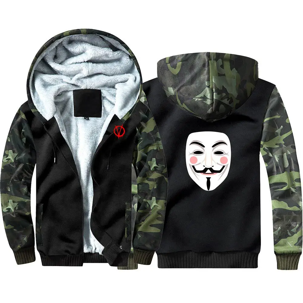 V for Vendetta камуфляжные толстовки с капюшоном, зимние Утепленные Пальто с капюшоном, костюм для косплея, теплая одежда для мужчин и женщин - Цвет: 06