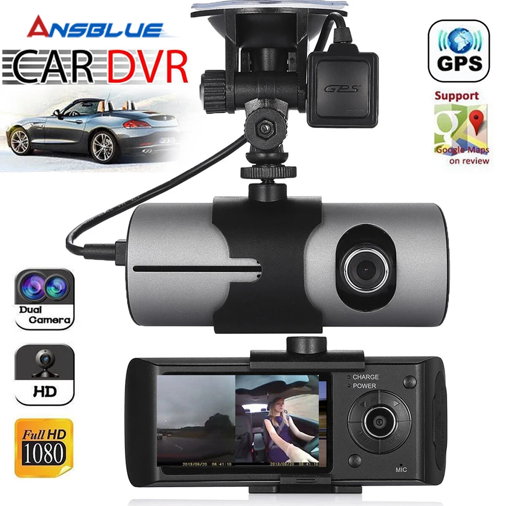 

Dual Lens GPS Camera HD Car DVR Dash Cam Video Recorder G-Sensor w/ Night Vision