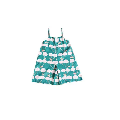 EnkeliBB г.; модные летние комбинезоны на бретельках для маленьких девочек; милый Принт вишни; ползунок Комбинезон для маленьких девочек; детские штаны в гавайском стиле - Цвет: Green