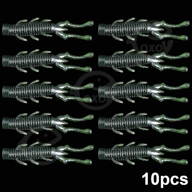 QXO 10pcs/lot Fishing Lure Soft Lure Silicone Bait TPE Sea Fishing Worm Spinnerbait Surface Lure Shrimp Lure  Accessories K 10pcs